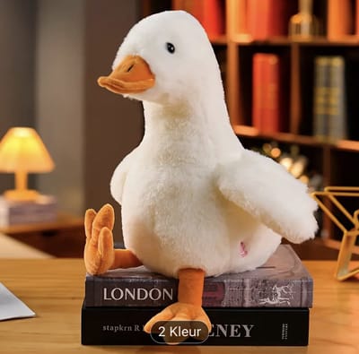 Creasowl® Lichtgevende Gans Eenden Knuffel 30cm wit - Zachte Pluche Knuffel met Lichtfunctie - Schattige Eend of Gans voor Kinderen - Ideaal Cadeau voor Bed- en Nachtdecoratie - Knuffel voor Kinderen - Slaapkamerdecoratie - Perfect voor Kinderen