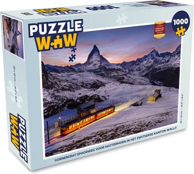 Puzzel Gornergrat spoorweg voor Matterhorn in het Zwitserse kanton Wallis - Legpuzzel - Puzzel 1000 stukjes volwassenen