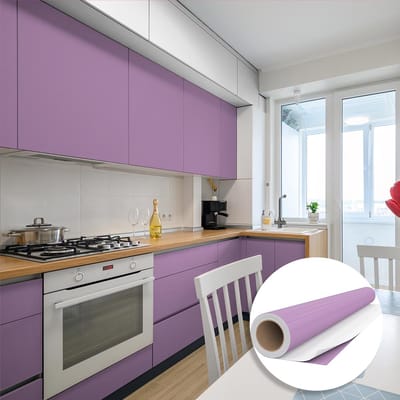 Waterdichte zelfklevende vinylfolie op rol per meter - Afwasbare sticker voor keuken, meubels, kasten, deuren - 60 cm x 40 m - Lila