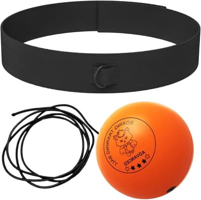 Boksbal - Reactiebal - Thuis Trainen - Verstelbaar Hoofdband - 7-9 cm Ballen - Oranje