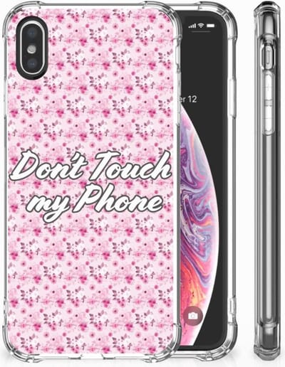 Apple iPhone X | Xs Anti Shock Case Flowers Pink DTMP
