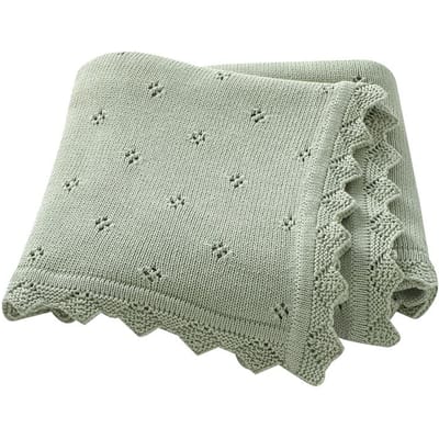 Baby Gebreide Dekens Katoen 90*70cm Pasgeboren Jongen Meisje Wikkeldeken Beste Comfort Alle Seizoenen Baby Uniseks Kinderwagen Beddengoedhoes beige