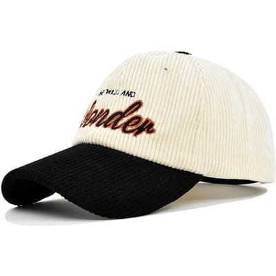 Nieuwe Herfst Winter Corduroy Baseballpetten Dames Heren Mode Letter Borduurwerk Patchwork Snapback Hoed Unisex Zachte Top Hip Hop Pet 56-60cm white