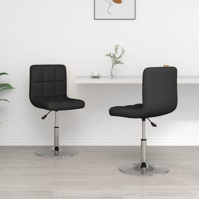 vidaXL - Eetkamerstoelen - 2 - st - kunstleer - zwart