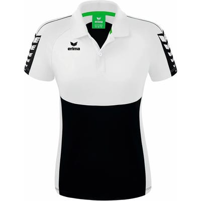 Erima Six Wings Polo Dames - Wit / Zwart | Maat: 36