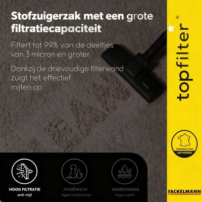 Set van 4 stofzuigerzakken voor Bosch TopFilter Premium