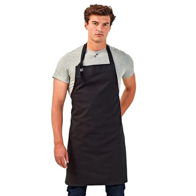 Premier Unisex Calibre Heavy Cotton Canvas Bib Apron (Pakket van 2) (Zwart)