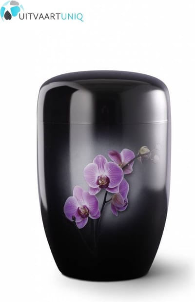 Urn Orchidee zwart - staal