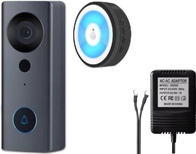 DrPhone LM6-A – Camera Deurbel Met Binnen Bel - Bekabeld Camera Deurbel Met Alexa & Google Assistant – Smartcam Camera Deurbel Met Mobiele App – Zwart
