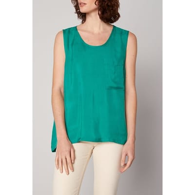 American Vintage Round Collar Sleeveless Oversize Top Riviera Size: XS/S | Tanks &amp; Camis Outlet | Dames | Groen