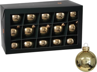 Othmar Decorations Kerstballen - 30x stuks - goud - glas - 6 cm - glans - kerstversiering