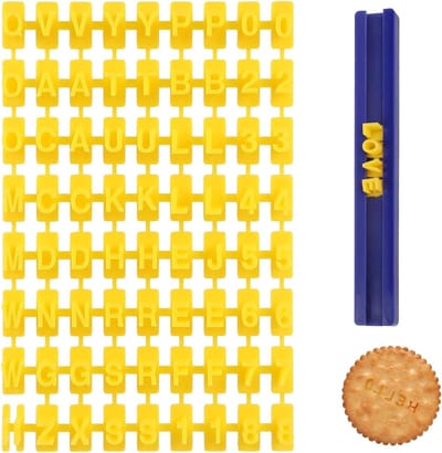 72-delige uitsteekvormset met letters en cijfers, herbruikbare koekjessnijders voor decoratie en fondantgebruik