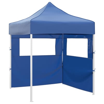 vidaXL - Partytent - met - 2 - zijwanden - inklapbaar - 2x2 - m - staal - blauw