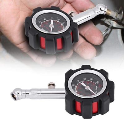Dailygoods- Bandenluchtdrukmeter 0-100 psi - Bandenspanningsmeter voor auto/vrachtwagen/motorfiets/fiets - Roestvrij staal - Duurzaam - Afmetingen 11 x 6 cm