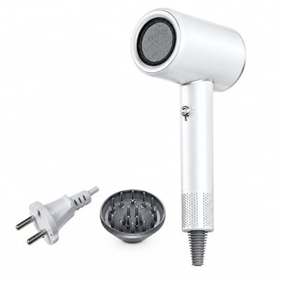 Snelle haardroger - 1600 W - ionische haarverzorging - enkele blaasmond met koude en warme lucht - wit