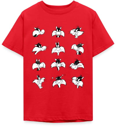 Looney Tunes Sylvester Facial Expressions T-Shirt Tiener