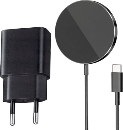 Draadloze oplader geschikt voor MagSafe - USB C Adapter - Snellader - 15W - Zwart