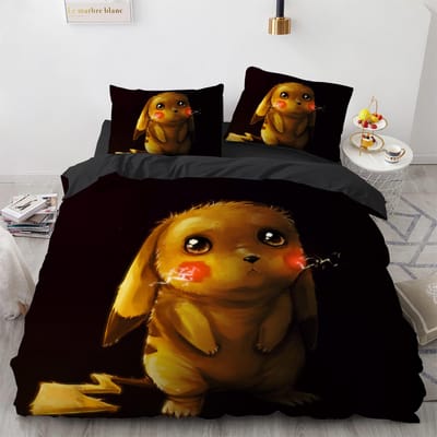 3D Home Pokemon Pikachu Beddengoed Collectie Dekbedovertrek Slaapkamer Decoratie Voor Kinderen Jongen Meisje Dekbedovertrek Queen King Size 155x220cm-3pcs