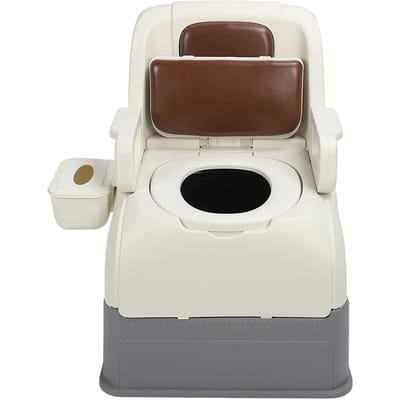 Chaise percée de chevet Forte capacité de charge Antidérapante Rembourrée douce Triple scellée Chaise percée de chevet pour les toilettes Personnes âgées Adultes