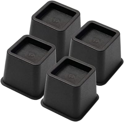 Bedverhogers Set - Meubel Lifters - Extra Opbergruimte - Heavy Duty Plastic - 4 Stuks - Zwart