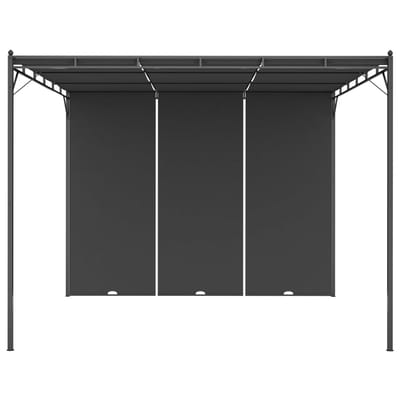 vidaXL - Tuinprieel - met - zijgordijn - 3x3x2,25 - m - antraciet