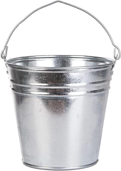 Medium Grijze Zinkemmer - Multifunctioneel voor Tuin en Huishoudelijke Taken