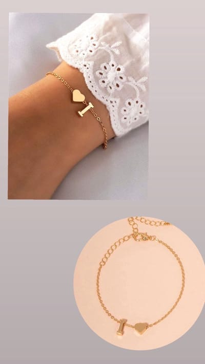 Akyol - Vriendschapsarmband letter i - Hartje - bff armband meisjes - letter l armband - letter armband - vrienden - Armband - Geschenk - Cadeau – verjaardag - Liefde – Vriendschap – 25 cm