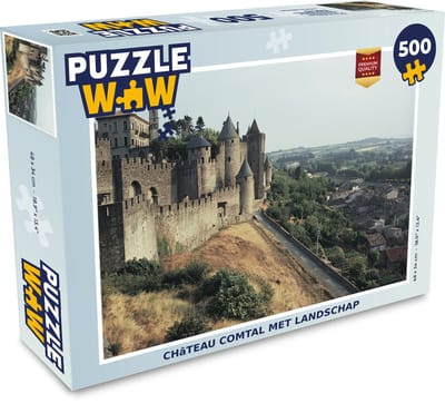 Puzzel Carcassonne - Kasteel - Bomen - Legpuzzel - Puzzel 500 stukjes