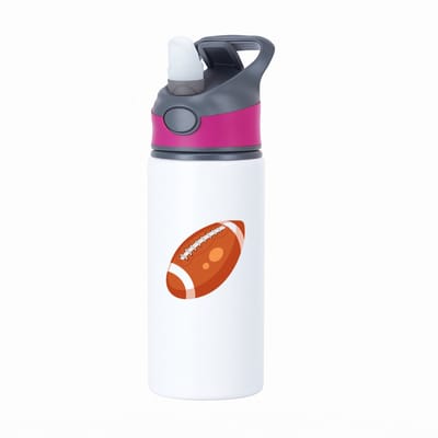 Hacebo® - Rugbybal waterfles met rietje roze - Rugby - Rugbyers - American Football - sport - water fles - 650ML