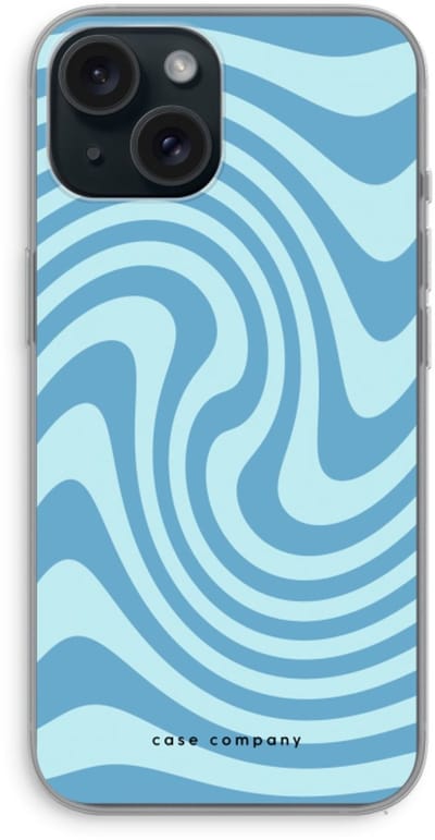 Case Company® - Hoesje geschikt voor iPhone 15 hoesje - Swirl Blauw - Soft Cover Telefoonhoesje - Bescherming aan alle Kanten en Schermrand