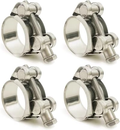 T-Bolt Slangklemmen 29-31mm, Aanpasbare 304 RVS Zware Klemmen voor Pijpen - Set van 4 Stuks voor Duurzame Bevestiging