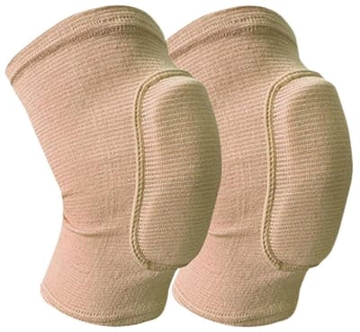 Kniebeschermers Sport - Kniebandage Dansen - Fitness Training - Ademende Sponslaag - Maat XS - Beige