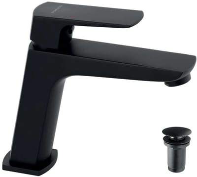 Novaservis Nobless Ego - Wastafelkraan met waste, mat zwart 43003,5