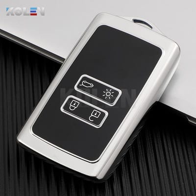 TPU Auto Slimme Sleutelhoes Cover Shell Fob Voor Renault Koleos Kadjar Clio Megane Captur Espace Kangoo Sandero Talisman Accessoires black