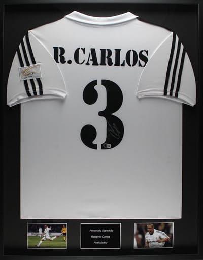 Roberto Carlos Real Madrid 02/03 Ingelijst Thuis Shirt