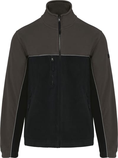 WK. Designed To Work Tweekleurige ecologishe uniseks fleece WK904 - Black / Dark Grey - 3XL