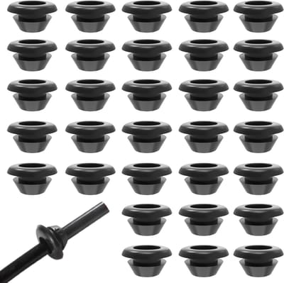 Set van 60 waterdichte rubberen kabeldoorvoeren van 10 x 12 mm, ideaal voor het beschermen van elektrische kabels, stekkers en buizen tegen schade en slijtage.