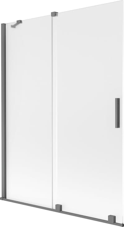 Mexen Velar badwand 2-delig schuifbaar 130 x 150 cm, mat, geweerd metaal - 896-130-000-31-95