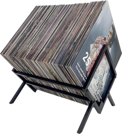 SNJY® LP Opbergsysteem - Vinyl Houder - Platenrek - 34,3L x 40,6B x 30,5H cm - Zwart