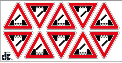 Beweegbare brug sticker - J15 | 5 cm - 10 stuks per vel