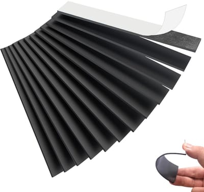 Sterke Magnetische Strip 12 Stuks 15 cm x 25 mm x 2 mm - Dunne Zelfklevende Magnetische Tape voor Thuis, Kantoor en Winkels