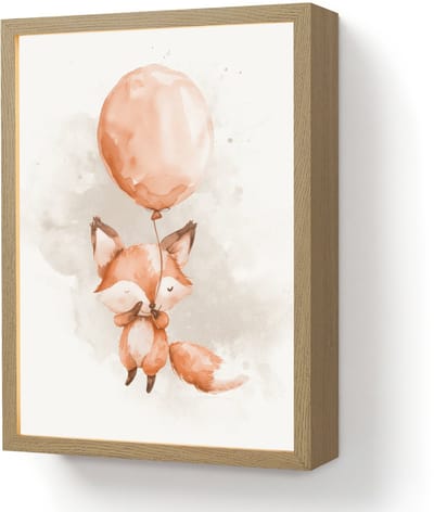 Nachtlampje 30x40 cm - Kinder lamp - Vos - Pastel kleuren - Dier - Tafellamp kinderkamer draadloos - Slaapkamer lampje - Bedlamp kinderen - Kinderlampje - Wandlamp babykamer - Nachtlampjes