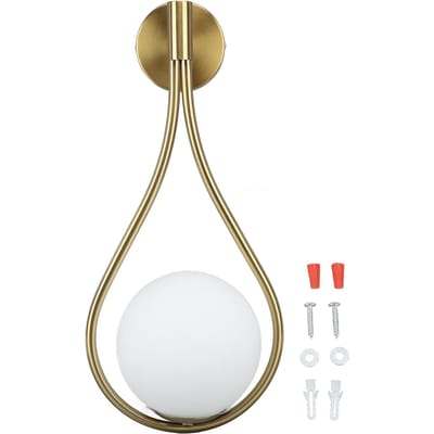 Applique Murale Goutte d'Eau LED Globe Applique Murale Dorée Lampe Décorative d'Intérieur pour Salon Chambre Couloir
