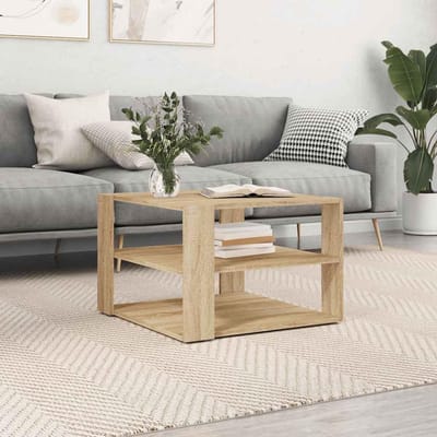 Houten Salontafel Sonoma Eiken 60x60 cm - Bijzettafel Woonkamer