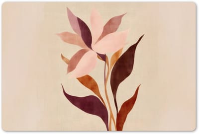 Placemats 45x30 cm - Placemat kunststof - 1 stuk - Bloemen - Blaadjes - Minimalistisch - Roze - Borden onderleggers - Decoratie voor op tafel - Keuken tafeldecoratie accessoires - Vinyl onderlegger - Tafelversiering