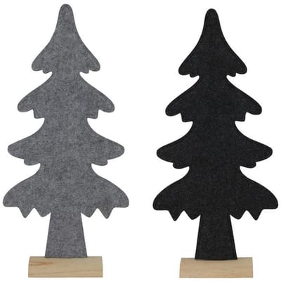 Kerstboom vilt 54cm zwart of grijs