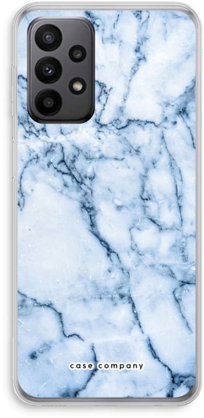Case Company® - Hoesje geschikt voor Samsung Galaxy A23 hoesje - Blauw marmer - Soft Cover Telefoonhoesje - Bescherming aan alle Kanten en Schermrand