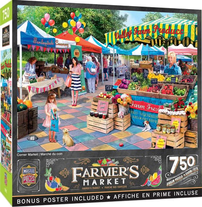 Marktpuzzel 750 Stukjes - Boerderij Puzzel - Ontspannend Tijdverdrijf - Gedetailleerd Landschap - 45 x 45 cm
