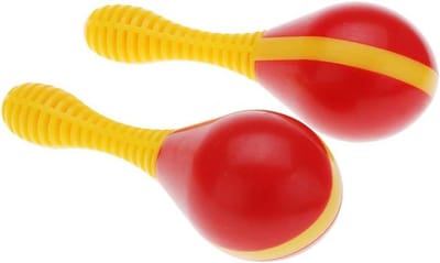 Plastic Ei Maraca - Muziekinstrument Baby - Ritme Leren - Ontwikkelt Luistervaardigheden - 13 x 8 x 4 cm - Felgeel
