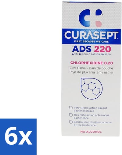 Curasept Mondspoeling 0,20% CHX 200 ml - Voordeelverpakking - 6 stuks